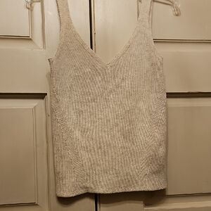 Old Navy Cream Ribbed Sleeveless Tank Top